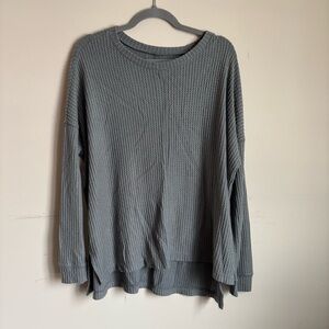 American Eagle Outfitters Blue Waffle Knit Sweater